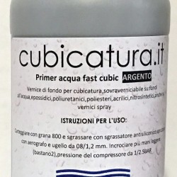 500 ML. Primer ATOSSICO acqua - colore - FAST CUBIC - ARGENTO